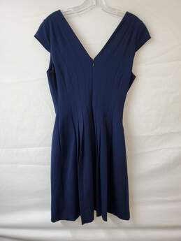 White House Black Market Navy Blue Pleated Mini Dress Size 4 alternative image