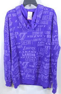 NWT NBA Womens Purple Los Angeles Lakers Basketball Pullover Hoodie Size 2X alternative image