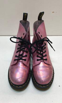 Dr Martens Reflective Metallic Leather Combat Boots Mallow Pink 9 alternative image