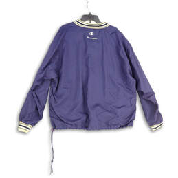 Mens Blue V-Neck Long Sleeve Pullover Windbreaker Jacket Size XL alternative image