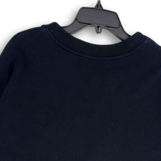 Womens Black Graphic Print Long Sleeve Side Slit Pullover Sweatshirt Size L image number 4