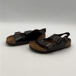 Birkenstock Womens Milano Brown Leather Adjustable Slingback Sandals Size 38