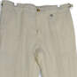 Mens White Flat Front Slash Pocket Straight Leg Chino Pants Size 34 Short image number 3