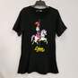 Womens Black Cotton Crew Neck Short Sleeve Pullover Graphic T-Shirt Size 2 image number 1