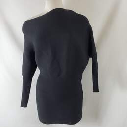 Reiss Women Black Rib Knit One-Shoulder Sweater XS