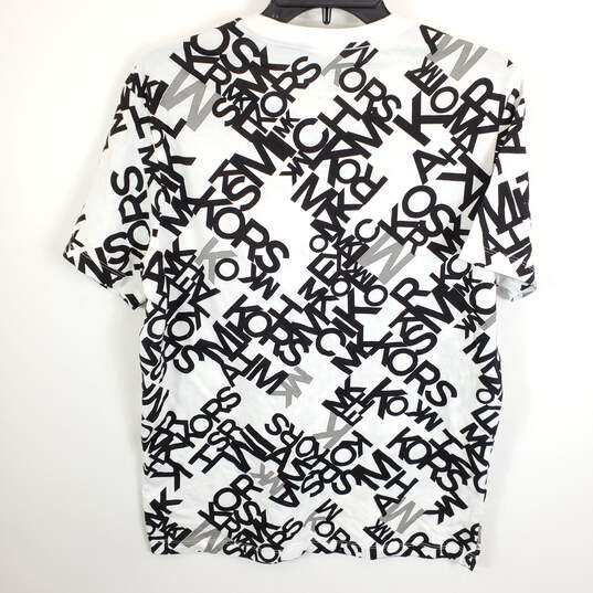 Michael Kors Men White Logo Printed T Shirt M image number 2