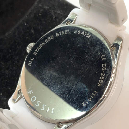Designer Fossil ES-2669 Stainless Steel Round Dial Quartz Analog Wristwatch image number 4
