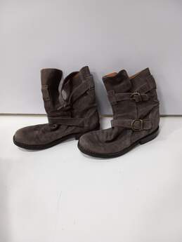 Women's Florentini Baker Gray Nubuck Suede 2 Strap Eternity Ankle Boots Size 37 alternative image