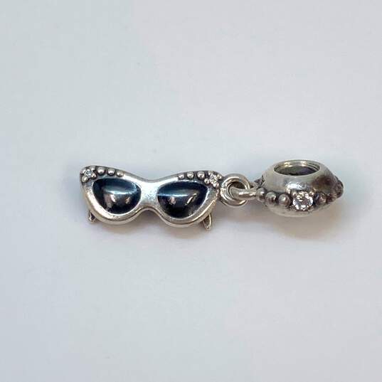 Designer Pandora 925 ALE Sterling Silver Sunshine Diva Sunglasses Charm image number 3