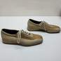 Authenticated Salvatore Ferragamo Studio Two-Tone Brown/Beige Leather Lace Up Shoes Men 8.5 image number 3