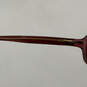 Womens Red Brown Full Rim UV Protection Rectangle Lens Sunglasses image number 4