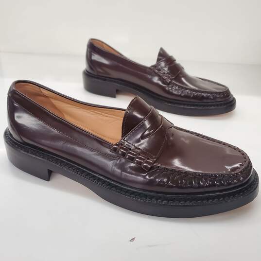 J. Crew Men's Brown Patent Leather Penny Loafers Size 9.5 image number 3