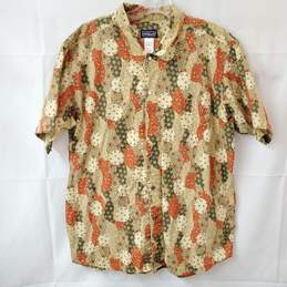 Patagonia Gutterball Hawaiian Camp Shirt Snap Collar Men's Size L