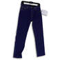 NWT Womens Blue Denim Medium Wash Pockets Back Zip Straight Leg Jeans Sz 27 image number 1