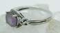 10K White Gold Amethyst & Diamond Accent Ring 3.3g image number 2