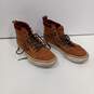 Brown w/ Red Flannel Vans Shoes Unisex Men's Size 9.5 and Women's Size 11 image number 1
