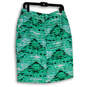 Womens Green Printed Flat Front Back Zip Straight And Pencil Skirt Size 10 image number 2
