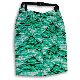 Womens Green Printed Flat Front Back Zip Straight And Pencil Skirt Size 10 alternative image