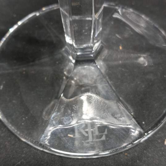 Set of 4 Cut Crystal RLL Herringbone Wine Glasses & Bowls image number 4