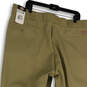 NWT Mens Beige Flat Front Pockets Straight Leg Dress Pants Size 44x30 image number 4