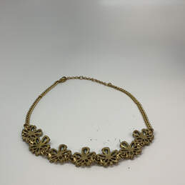Designer J. Crew Gold-Tone Chain Floral Crystal Stone Statement Necklace alternative image