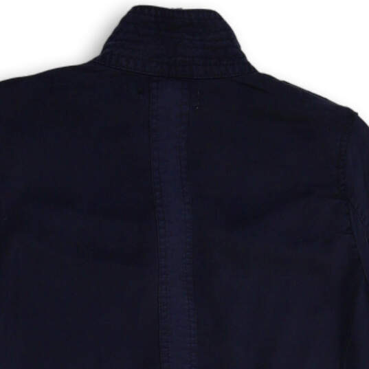 NWT Womens Navy Blue Mock Neck Long Sleeve Full Zip Military Jacket Size XS image number 4