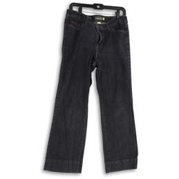 Womens Black Dark Wash Pockets Stretch Comfort Denim Bootcut Jeans Size 1