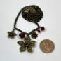 Designer Liz Palacios Gold-Tone Ring Clasp Flower Pendant Necklace image number 4