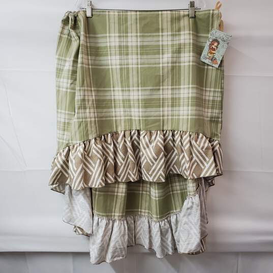Damsel in this Dress Stagecoach Green & White Plaid Skirt Adjustable Size NWT image number 1