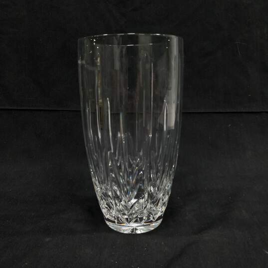 Heavy Crystal Glass Vase 10" Tall image number 4