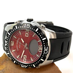 Designer Tommy Bahama Silver-Tone Black Adjustable Strap Analog Wristwatch