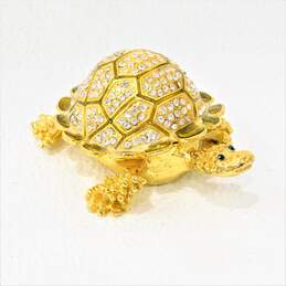 Unbranded Gold Turtle with Rhinestone Shell Trinket Box