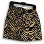 NWT Womens Black Gold Animal Print Flat Front Pull-On Mini Skirt Size 2 image number 2