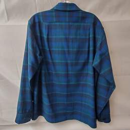 Vintage Pendleton Dark Green & Blue Wool Flannel Button Up Shirt Size M alternative image