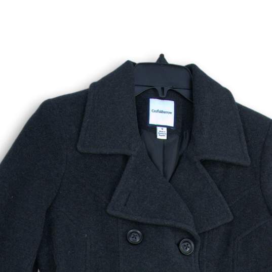 Croft & Barrow Womens Gray Collared Button Front Double Breasted Pea Coat Size S image number 3