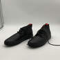 Mens Black Leather Quilted Round Toe Lace-Up Mid-Top Sneaker Shoes Size 11 image number 4
