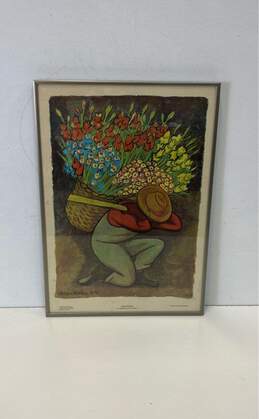 El Vendor De Flores Print by Diego Rivera Framed