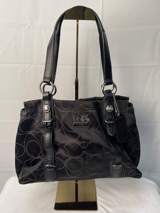 Certified Authentic Coach Black Bowler Hand Bag image number 1