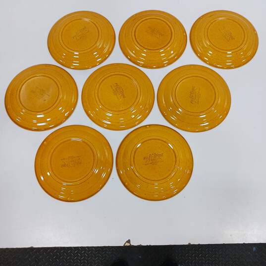 Bundle of 8 Assorted Yellow Fugi-Stone Tahiti Stoneware Plates image number 3