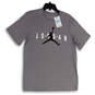 NWT Mens Gray Graphic Print Crew Neck Short Sleeve Pullover T-Shirt Size M image number 1