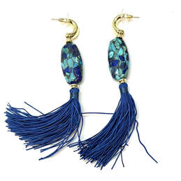 Designer Kendra Scott Gold-Tone Blue Insley Tassel Classic Dangle Earrings alternative image