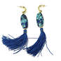 Designer Kendra Scott Gold-Tone Blue Insley Tassel Classic Dangle Earrings image number 2