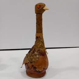 Vintage Wood & Leather Bird Themed Decanter