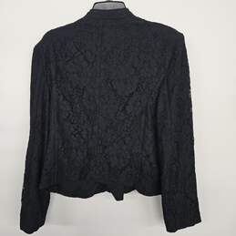 Black Lace Long Sleeve Gold Zip Up Jacket alternative image