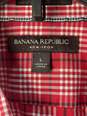 Banana Republic Mens Red Plaid Long Sleeve Dress Shirt Size L image number 3