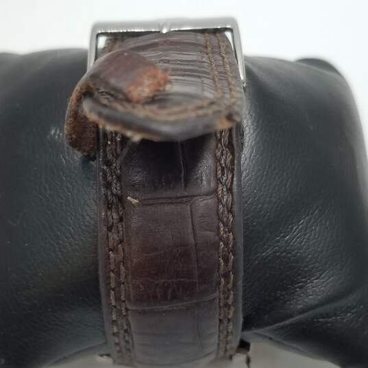 Guess Vintage Design Gold tone Bezel 43mm Case Chronograph Leather Band Mens Quartz Watch image number 5