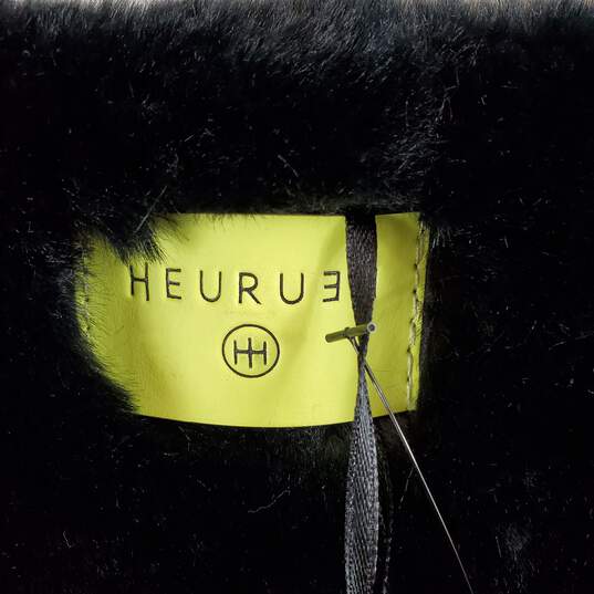 Heurueh Women Black Cropped Faux Fur Jacket L NWT image number 3