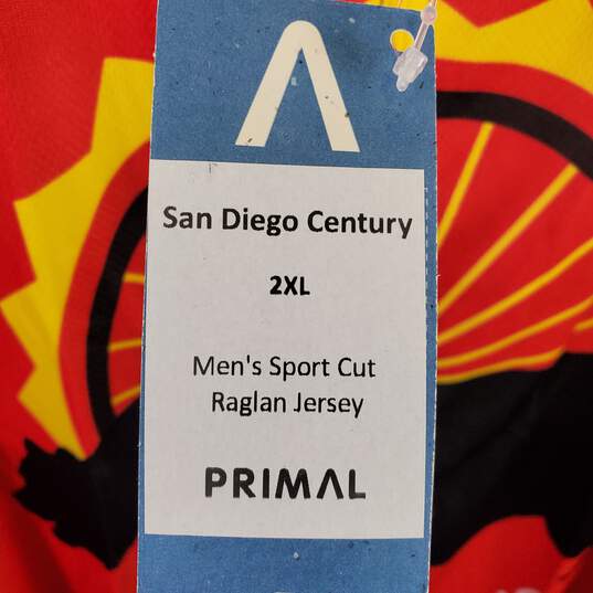 Primal Men Red San Diego Sport Raglan Jersey 2XL NWT image number 5