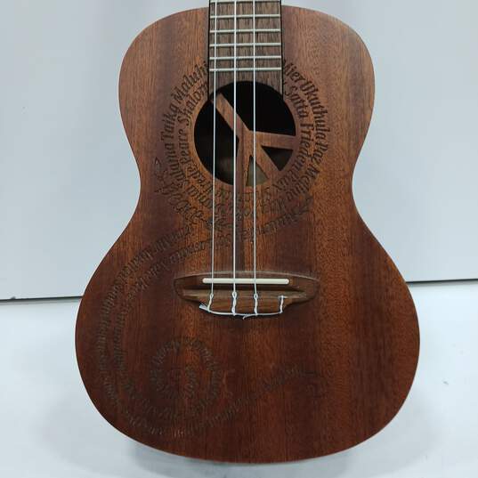 Luna 4 String Acoustic Wooden Ukulele w/Matching Black Canvas Carrying Case image number 3
