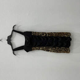 Women Black Beige Animal Print Sleeveless Pullover Bodycon Dress Size 5 alternative image
